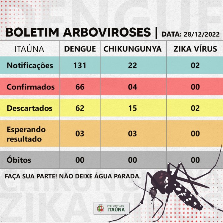 ALERTA - Mais de 50% das notificações  são positivas para Dengue