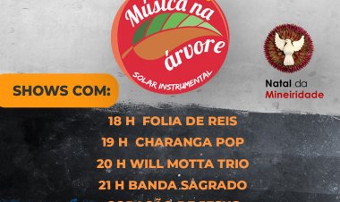 Projeto Música na Árvore nesta sexta-feira, 6, na Praça da Matriz em Itaúna