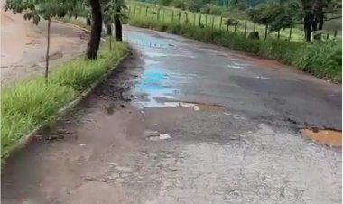 A VOZ DO POVO - Asfalto esburacado e mato no passeio, nas Peixotas