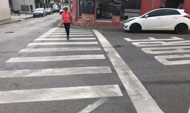 Campanha visa conscientizar sobre importância da faixa de pedestre