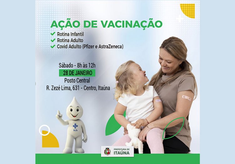 Saúde anuncia vacinação no Posto Central