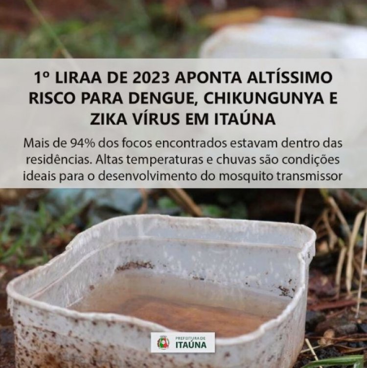 PREOCUPANTE - Município tem risco  muito alto para Dengue