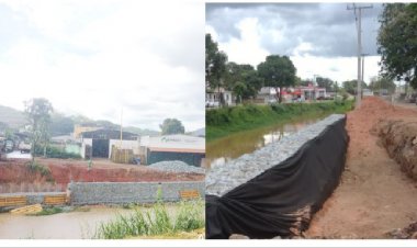 Infraestrutura constrói  gabiões no São João