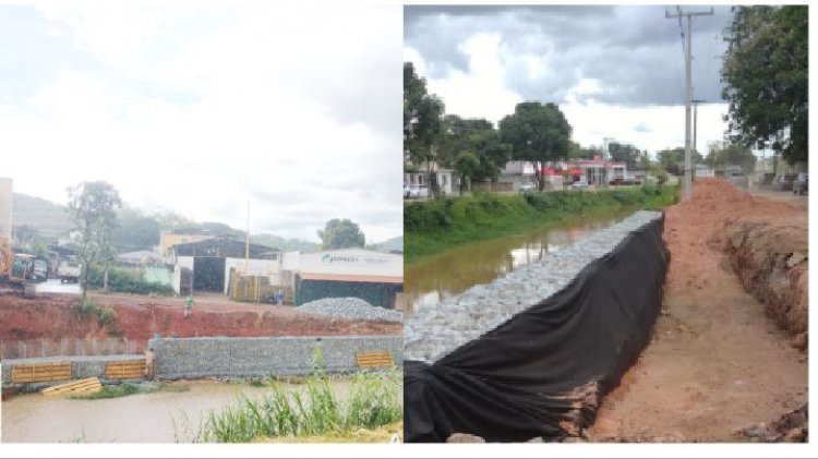 Infraestrutura constrói  gabiões no São João