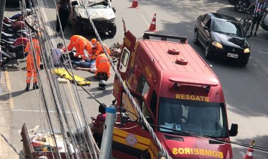 Simulação de acidente na Praça da Matriz gera susto e boatos