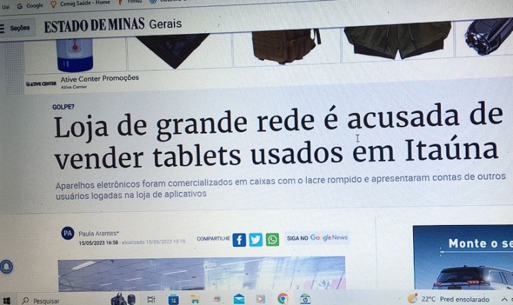 Tablets “novos” já tem conta logada, conforme denúncia de cliente a jornal da capital