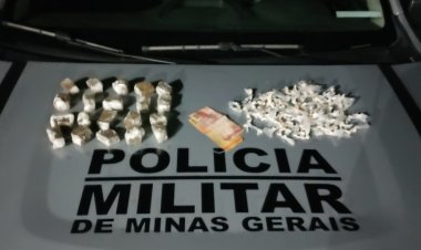 PM apreende grande quantidade  de drogas no Centro