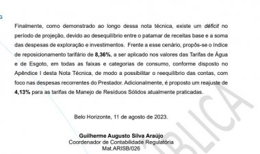 SAAE quer reajuste de 8% na conta de água e 4% na do lixo