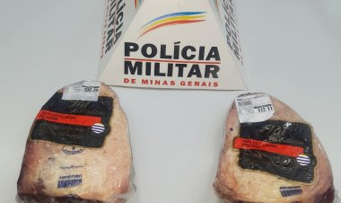 Furta picanha, avança sinal e é preso