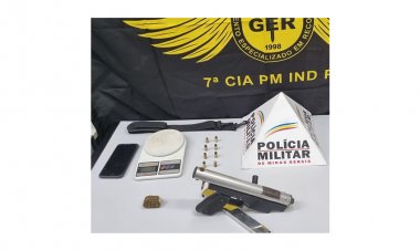 PM apreende arma, droga e prende suspeito