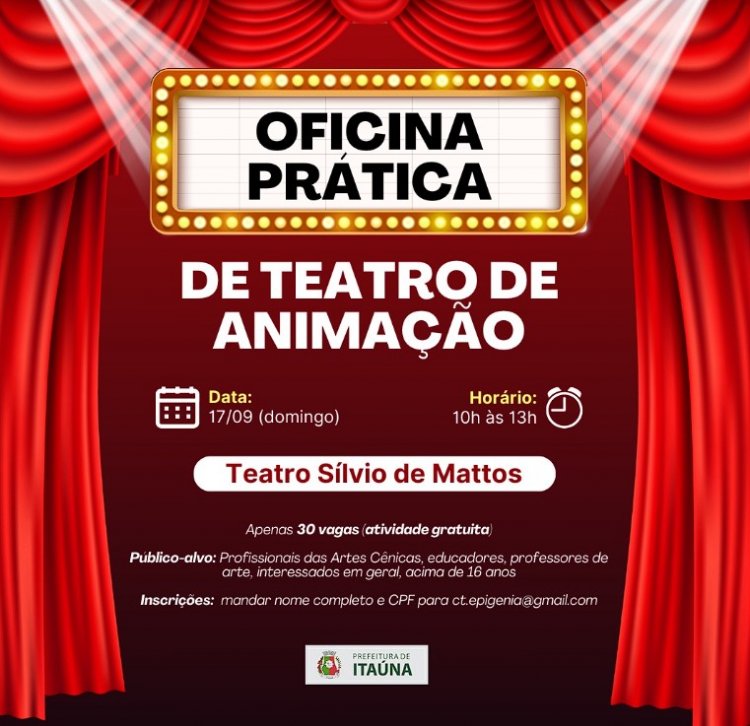 Itaúna terá  oficina de teatro  de animação