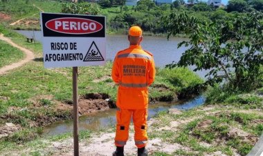 Defesa Civil instala placas sobre risco de afogamento