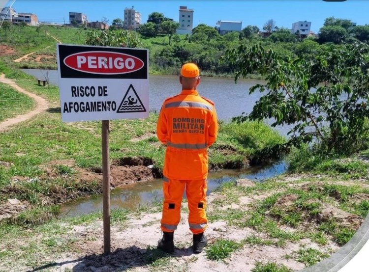 Defesa Civil instala placas sobre risco de afogamento