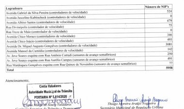 Prefeitura informa quase 6 mil multas em 230 dias