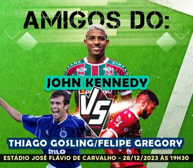 John Kennedy vem a Itaúna para jogo beneficente