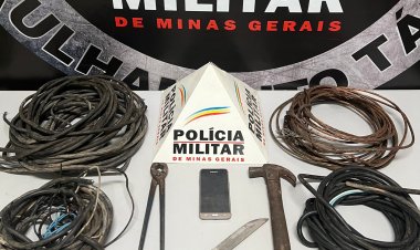 Homens são presos por furto de fiação