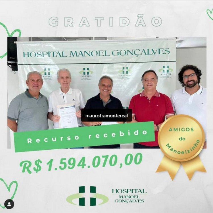 Gustavo Mitre informa mais de R$ 1,5 milhão para o Hospital