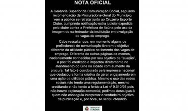 Prefeitura é notificada pelo Cruzeiro por “uso indevido de imagem”