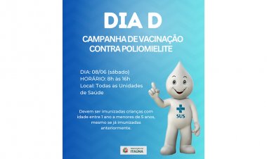 Vacinação: Hoje é o Dia D contra a paralisia infantil