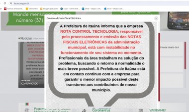 Site da Prefeitura para emissão de Notas Fiscais “fora do ar”