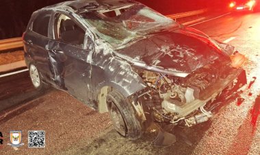 Homem morre após capotamento próximo do pedágio