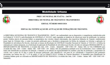 Mais multas para donos de carros de Itaúna
