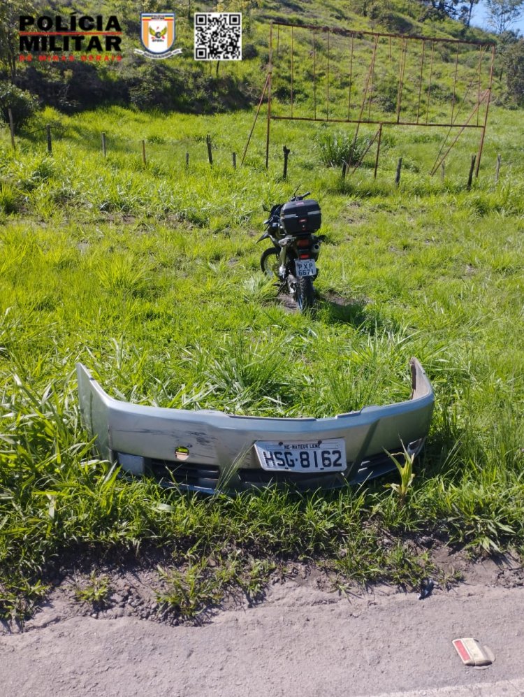 Acidente com moto e carro no trevo do Distrito Industrial na MG-050