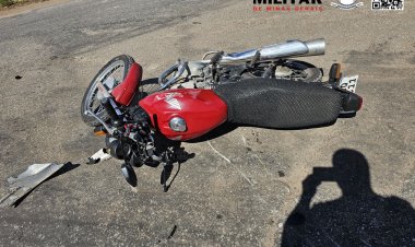 Motoqueiro tem ferimento grave