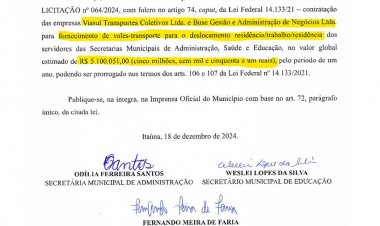 AQUISIÇÃO MILIONÁRIA - Prefeitura autoriza compra de R$ 5,1 milhões em vale-transporte