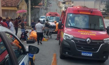 ACIDENTE - Ciclista sofre acidente no Bairro Santo Antônio
