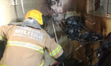 Fogo em lavanderia de residência no Morada Nova