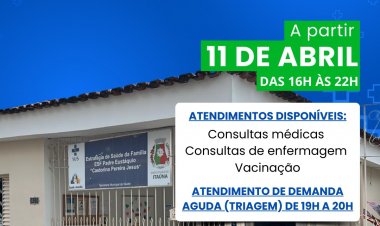 SAÚDE NA HORA - ESF Padre Eustáquio terá atendimentos até 22h