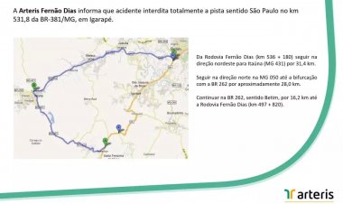 FERNÃO DIAS - Carreta tombada interdita Igarapé
