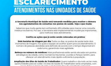Mudanças nos atendimentos nas unidades de saúde