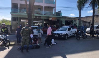 Acidente entre Carro e Moto na Avenida Manoel da Custódia