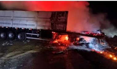 Tragédia na BR-381: Colisão entre carretas deixa três mortos carbonizados em Carmópolis de Minas