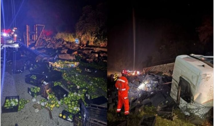 Acidente Fatal em Córrego Fundo: Carreta Tomba na MG-050 e Motorista Morre