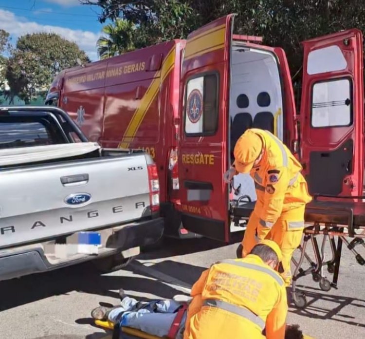 Motociclista fica ferido após colidir com picape estacionada no Cerqueira Lima