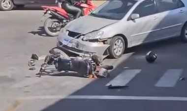 Acidente na rua Harmonia deixa motociclista ferido