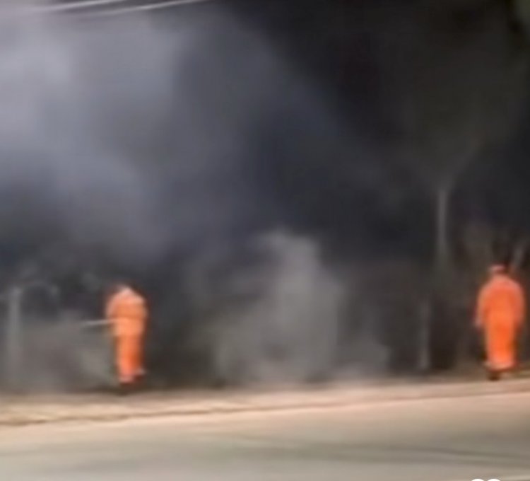 Incêndio de grande proporção atinge a reta de Santanense, Bombeiros controlaram a situação
