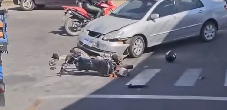 Acidente na rua Harmonia deixa motociclista ferido