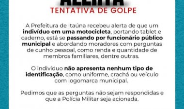 Prefeitura de Itaúna faz alerta sobre possível golpe