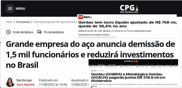 Gerdau anuncia demissões e redução nos investimentos
