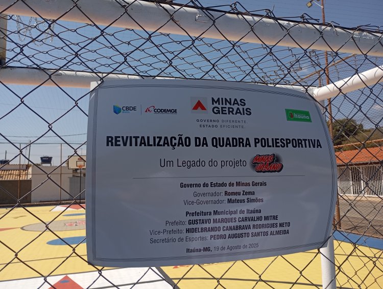 ​Itaúna inaugura quadra poliesportiva revitalizada em projeto que visa a inclusão social e o fomento ao esporte