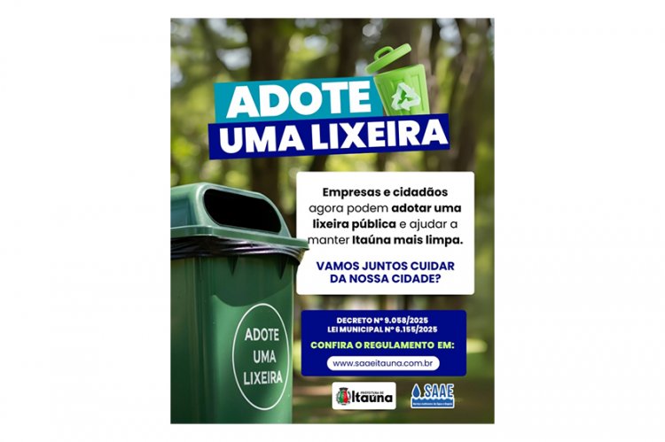 Prefeitura publica decreto do “Adote uma lixeira”