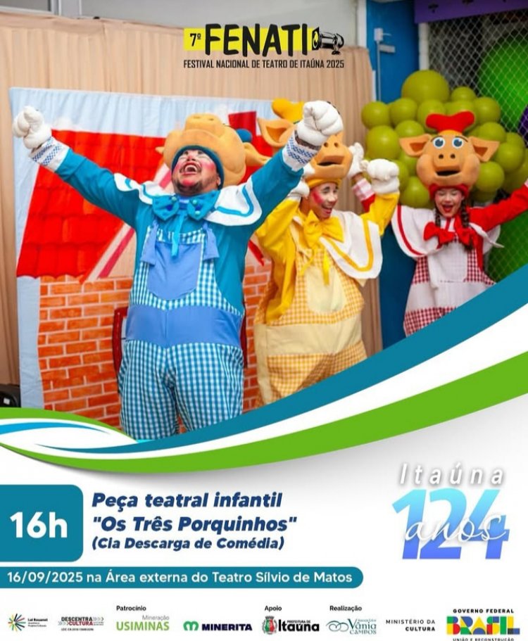 Itaúna celebra 124 anos com programação cultural no Festival de Teatro