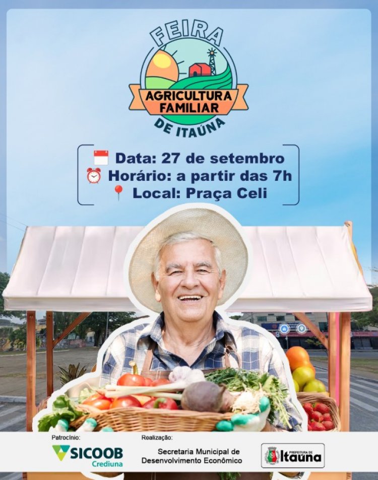 FRUTAS E VERDURAS - Prefeitura anuncia a 1ª Feira de Agricultura Familiar de Itaúna!