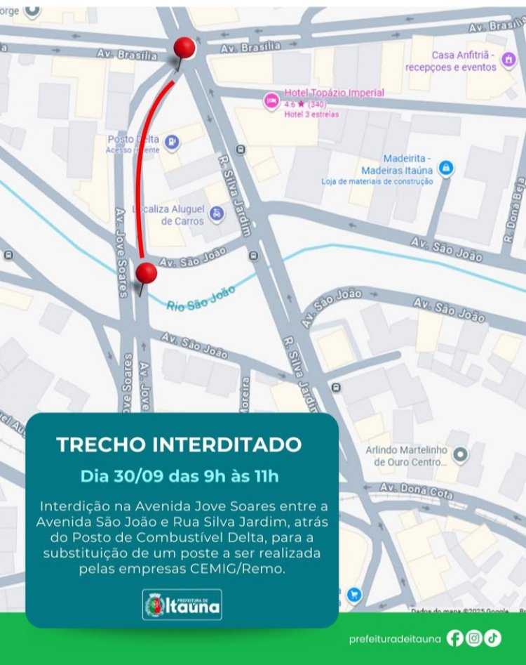 Atenção motoristas, interdição na avenida Jove Soares, nesta terça-feira (30/9)