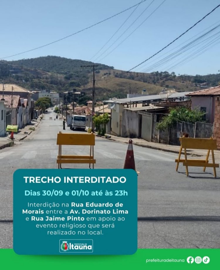 Atenção motoristas de Itaúna!