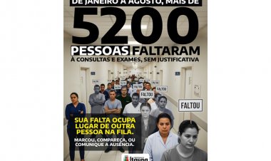 ABSURDO - Mais de 5 mil pessoas marcam consultas e não comparecem